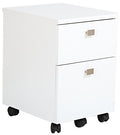 Pure White 2-Drawer Mobile File Cabinet on Casters C2776