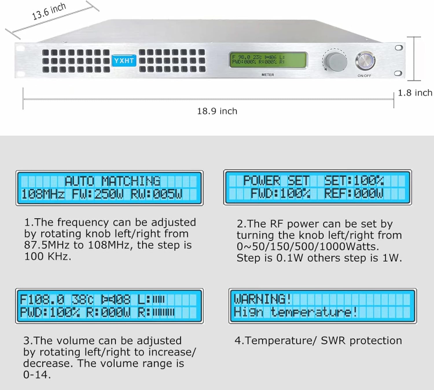 150W Long Range FM Broadcast Transmitter with Antenna Cable E532691