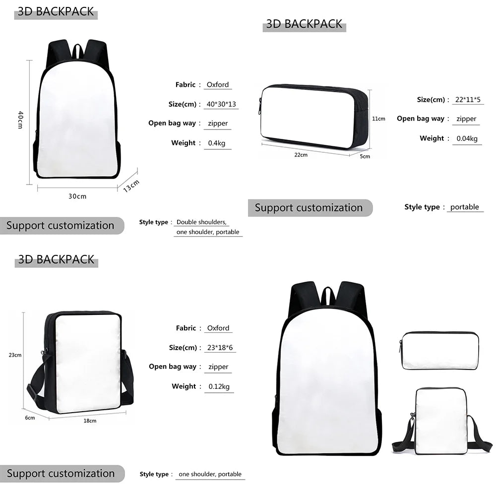 Three Piece Set Backpack Rucksack L554144