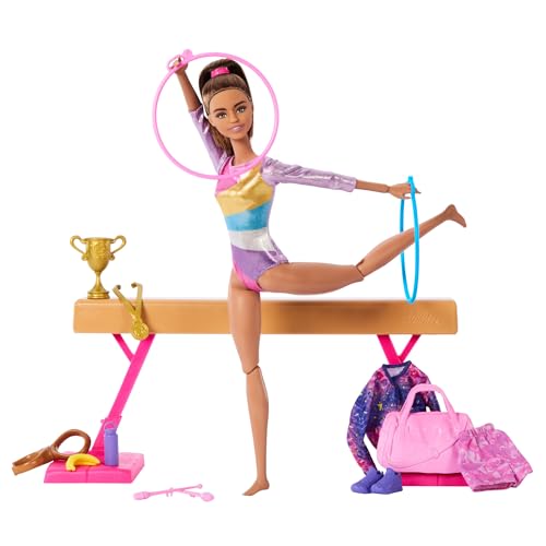Blonde Gymnast Fashion Doll Playset with Balance Beam Y894