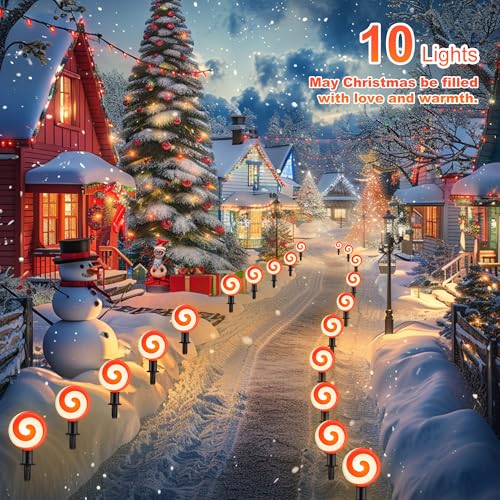 Red 10 LED Peppermint String Lights with Stakes R57339