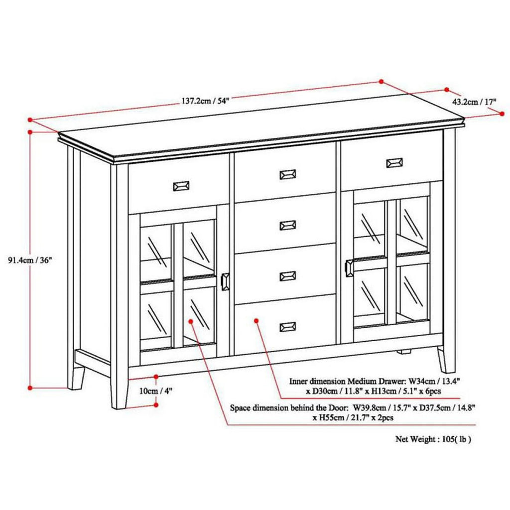 Russet Brown Sideboard Buffet N3415