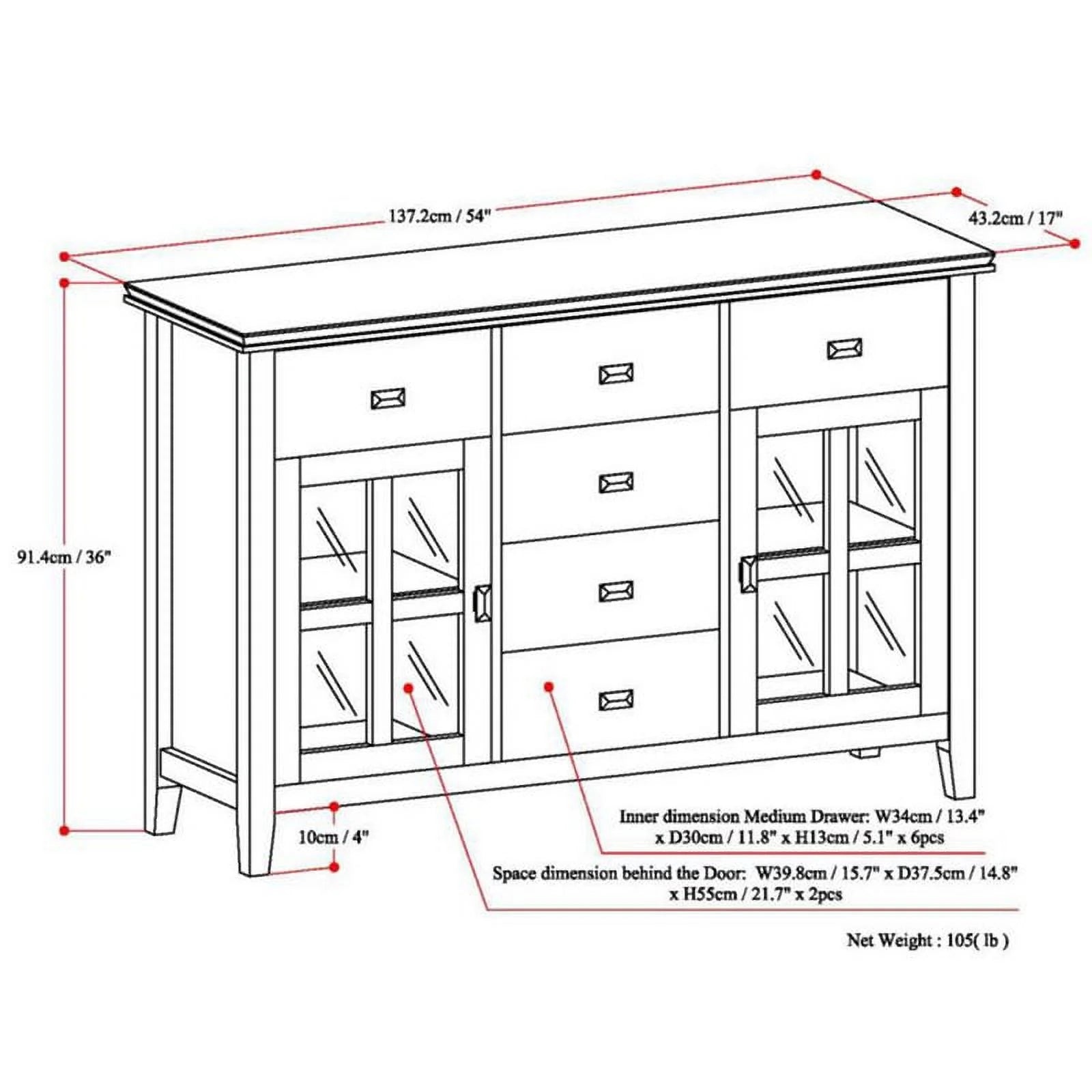 Russet Brown Sideboard Buffet N3415