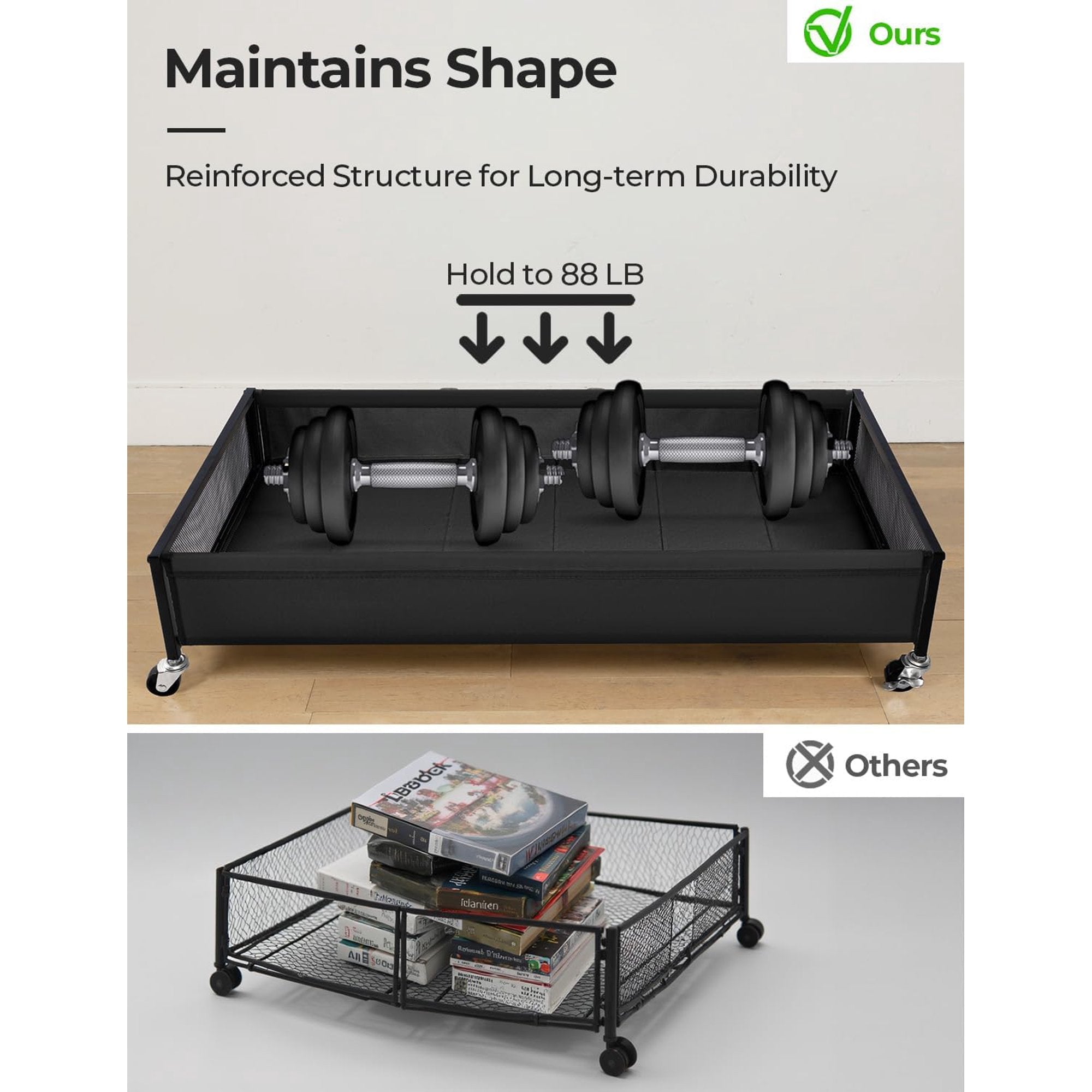 2-Pack Metal Underbed Storage Bins, 80L Y39193