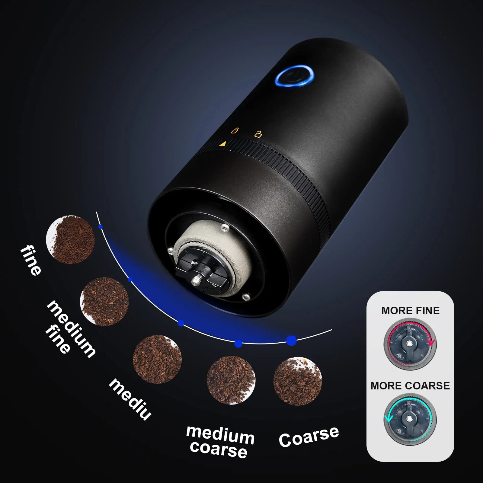 White Cordless Electric Coffee Grinder H255
