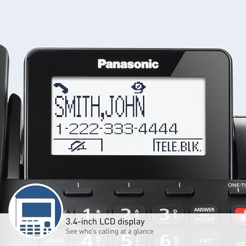 Black Corded/Cordless Phone with Digital Answering Machine, 2 Handsets B3196