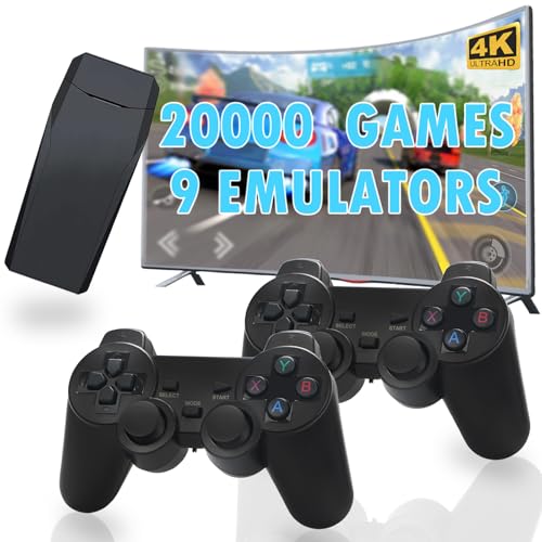 Retro Game Console with 20000 Games, 9 Emulators, 4K HDMI Output, Dual Controllers 64G V6585