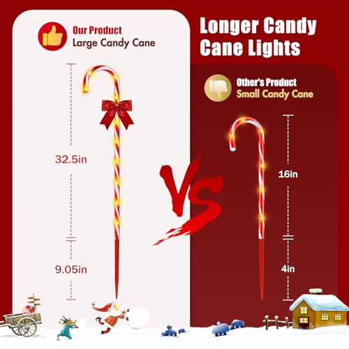 24PCS 240LED Solar Candy Cane Pathway Lights O28090