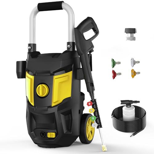 Electric Pressure Washer 4500 PSI 2.8 GPM with 35FT Power Cord 4 Nozzles Soap Cannon Yellow W539433