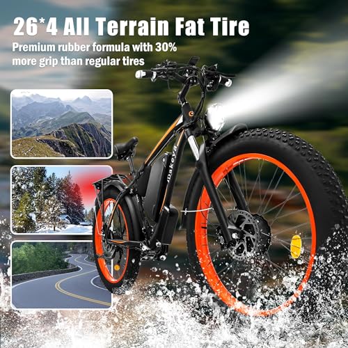 52V 23AH 2000W 21-Speed 35MPH 26" x 4.0 Fat Tire Electric Bike with Removable Battery F24440