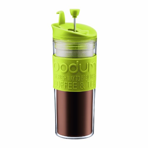 Black 15oz Vacuum Insulated Stainless Steel Travel Press P6662