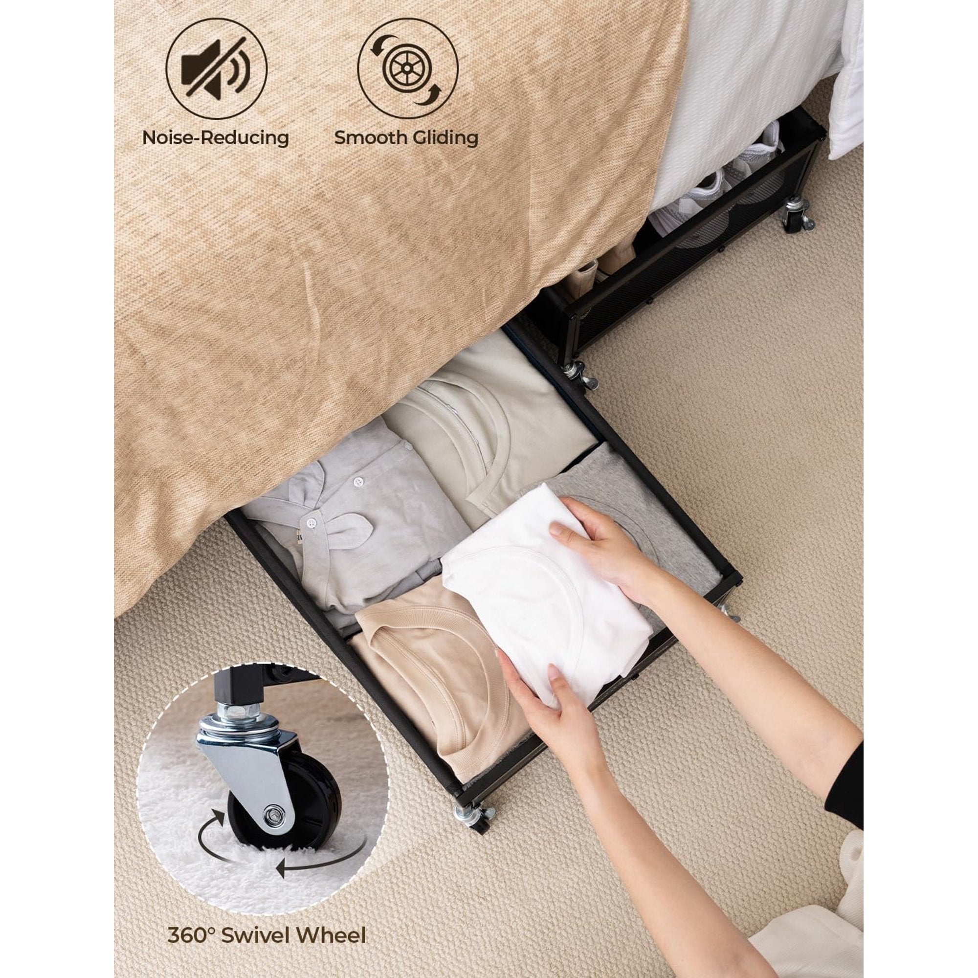2-Pack Metal Underbed Storage Bins, 80L Y39193