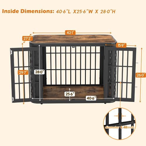 42 inch Heavy Duty Dog Crate Furniture S497