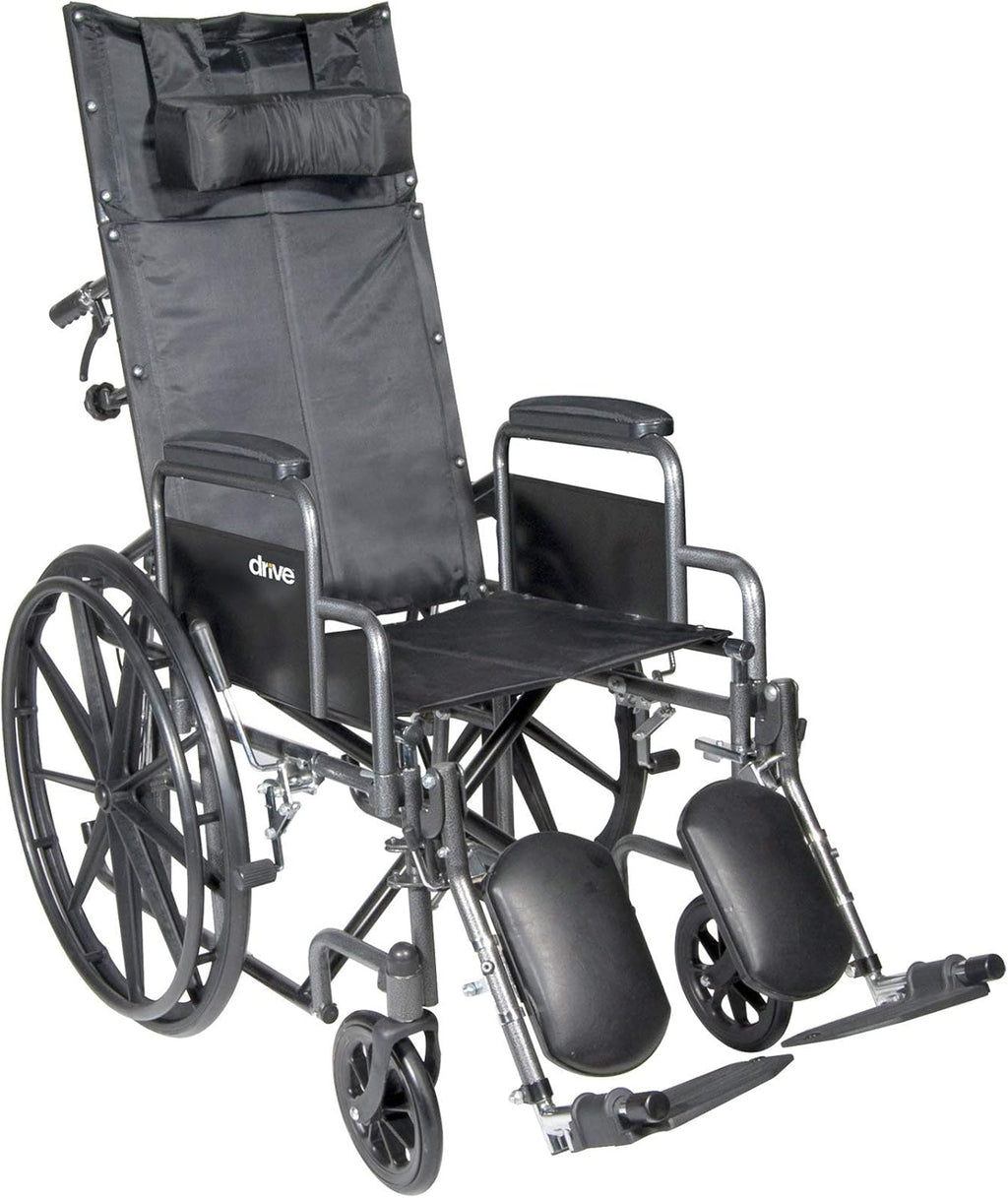 Reclining Wheelchair with Detachable Desk Arms, 18" Seat Width, 300 Lbs. Capacity C309