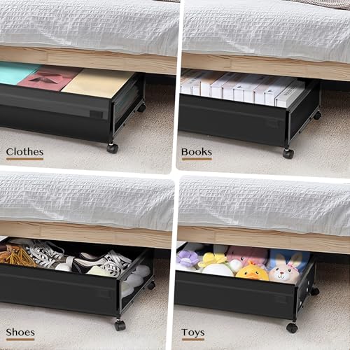 2 Pack Under Bed Storage Containers with Wheels and Lid C291443
