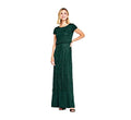 Short Sleeve Blouson Beaded Gown R8616