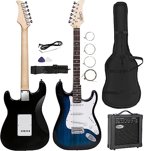 Blue Full Size Electric Guitar with Amp and Case U591923