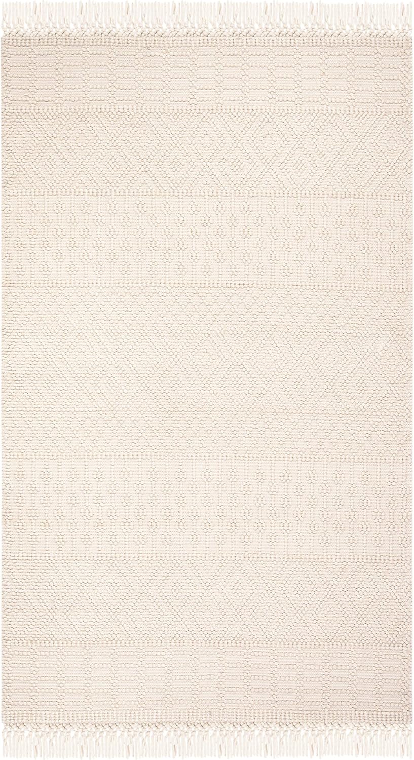 Ivory Handmade Wool Accent Rug F3665