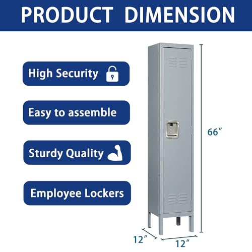 Grey 6 Door Locking Metal Storage Cabinet, 72in I844551