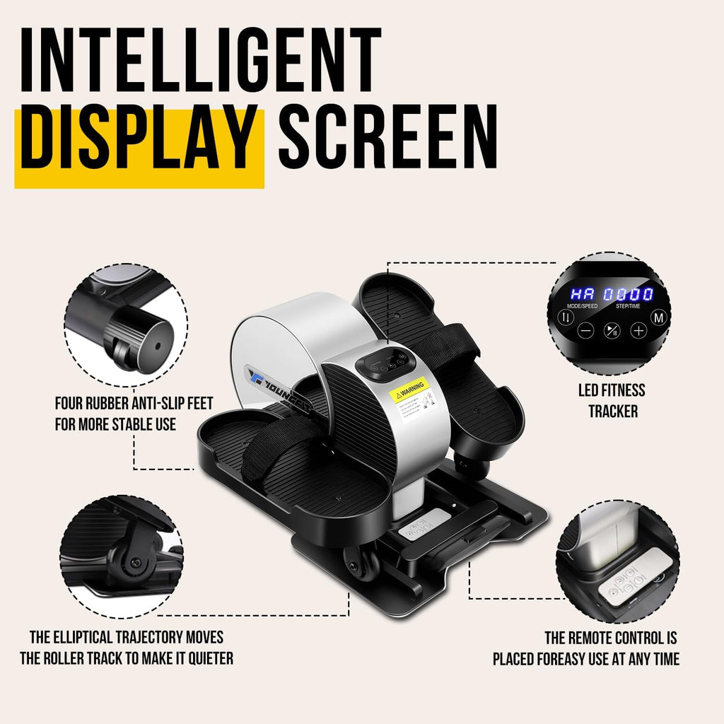 Portable Electric Seated Pedal Ellipse Machine with Remote and App Control, LCD Display I64237