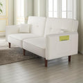 Pink Upholstered Convertible Futon Sofa Bed with 2 Pillows N56934