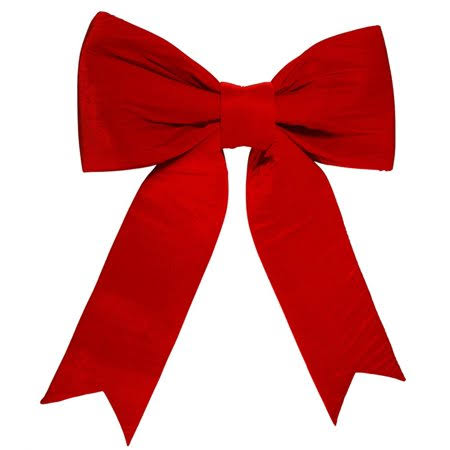 Red Velveteen Christmas Bow Decoration Q5238