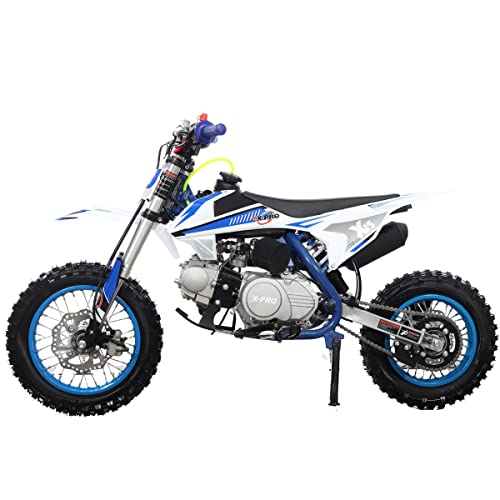 110cc Dirt Bike with Semi-Automatic Transmission, Kick Start, 12"/10" Wheels, Blue W732704