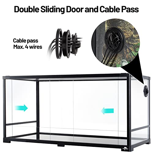 34 Gallon Glass Reptile Tank 24" x 18" x 18" with Sliding Door Z30231