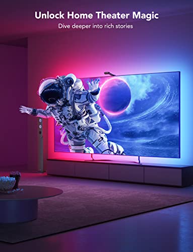 TV LED Backlight with Dual Cameras, RGBIC Wi-Fi LED Strip Lights Y320992