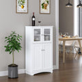 White Wood Bathroom Storage Cabinet F4517