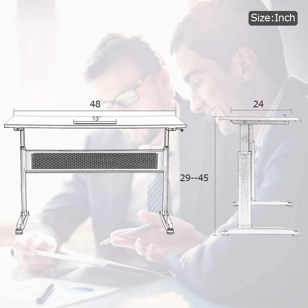 Black 48inches Height Adjustable Standing Desk E261132