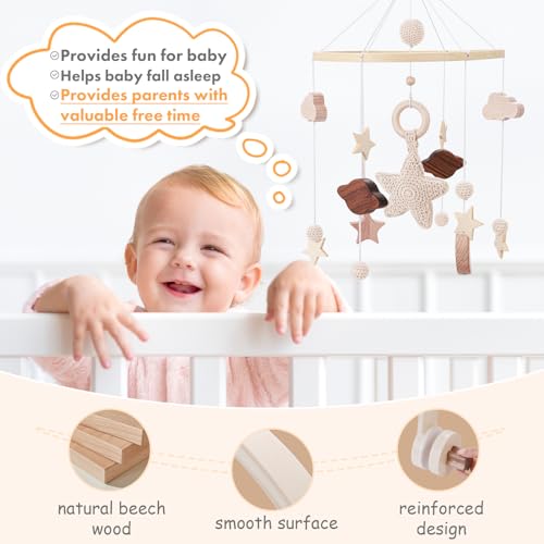 Boho Bee Flower Baby Crib Mobile L107416