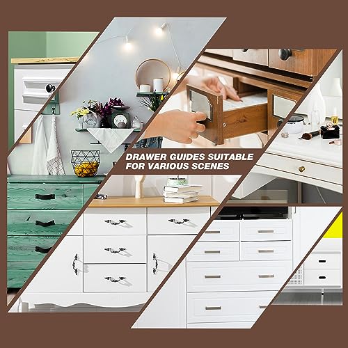 White 5Pcs Plastic Drawer Slides with 15 Screws N623