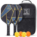 Set of 2 Carbon Fiber Pickleball Paddles with Carry Bag O197781