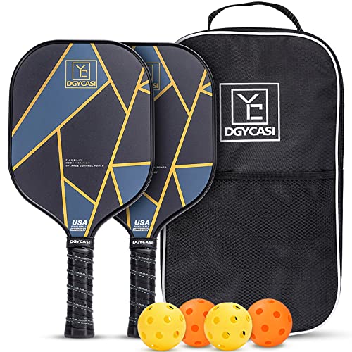 Set of 2 Carbon Fiber Pickleball Paddles with Carry Bag O197781