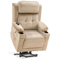 Large Dual Motor Power Lift Recliner Chair with Massage and Heat, Fabric (Grey, Large) Y6730