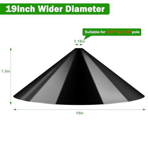 Black 19 Inch Squirrel Baffle for Bird Feeder Pole D259
