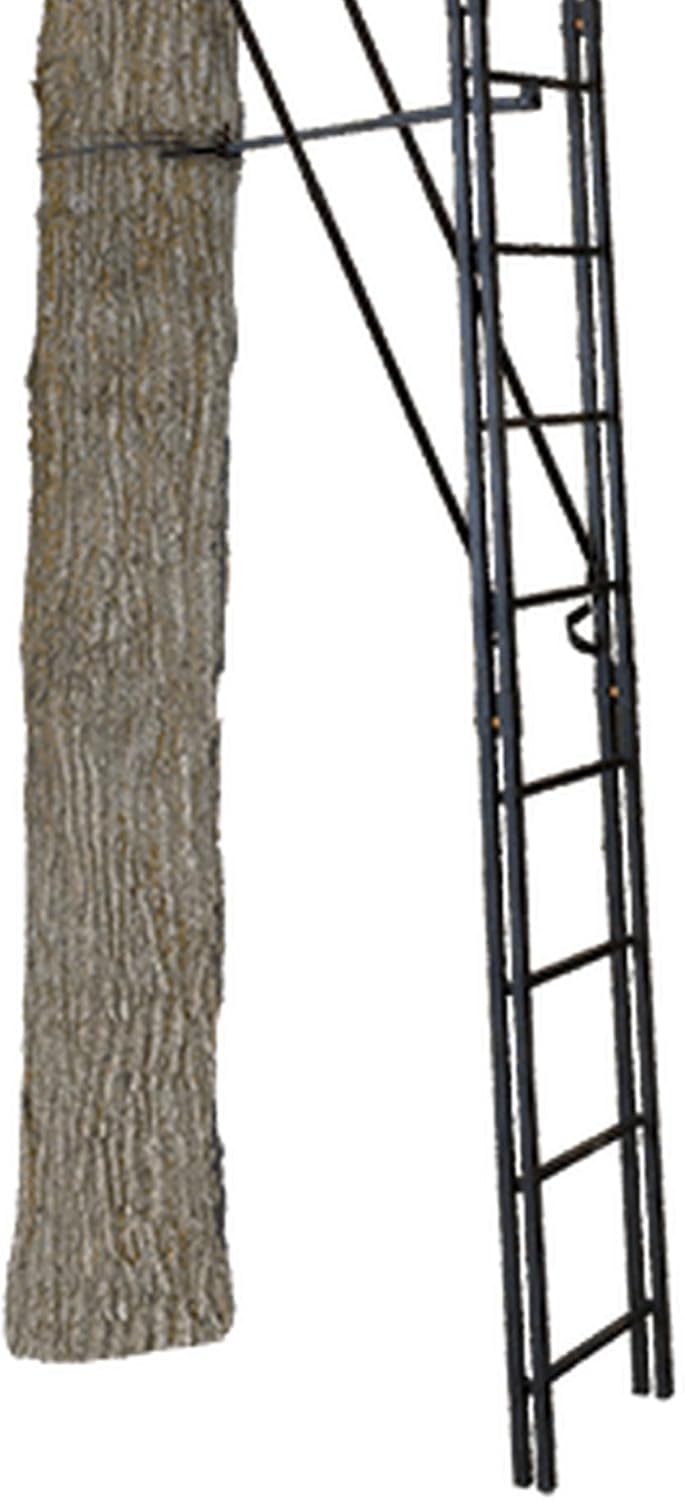 Black 20-Foot Tall 1 Person Hunting Ladder Tree Stand with Shooting Rail and Flex-Tek Seat (2 Pack) I64524