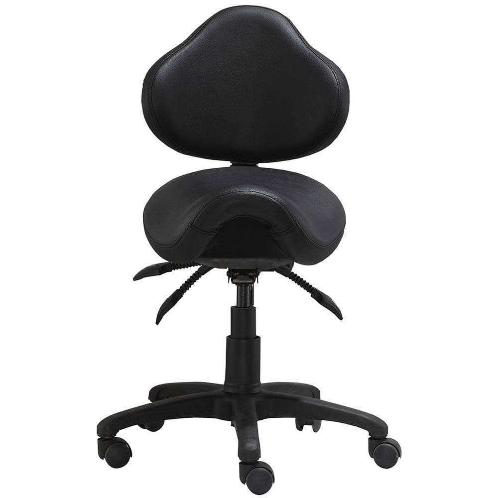 Rolling Saddle Stool with Adjustable Height and Backrest Z907266