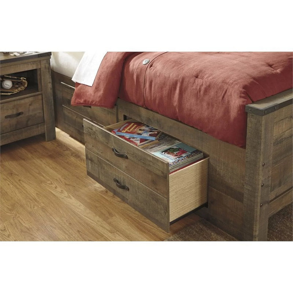 Brown Full Panel Bed with Underbed Storage Z692