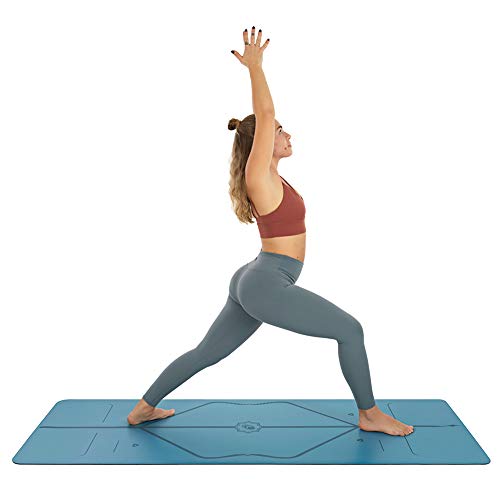 Travel Yoga Mat with Alignment System, Non-Slip, Eco-Friendly, Natural Rubber Y93995