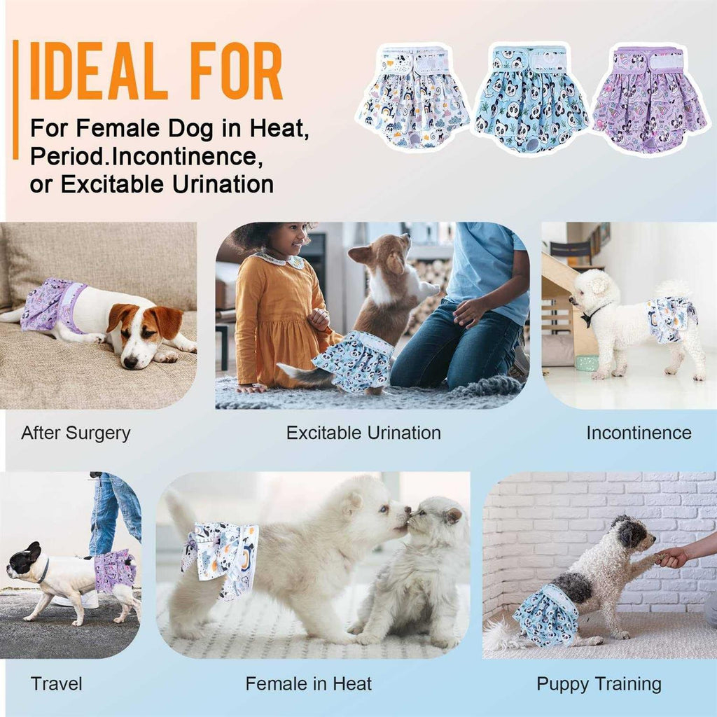Washable Dog Diapers Female 3 Pack Reusable Puppy Diapers X2180