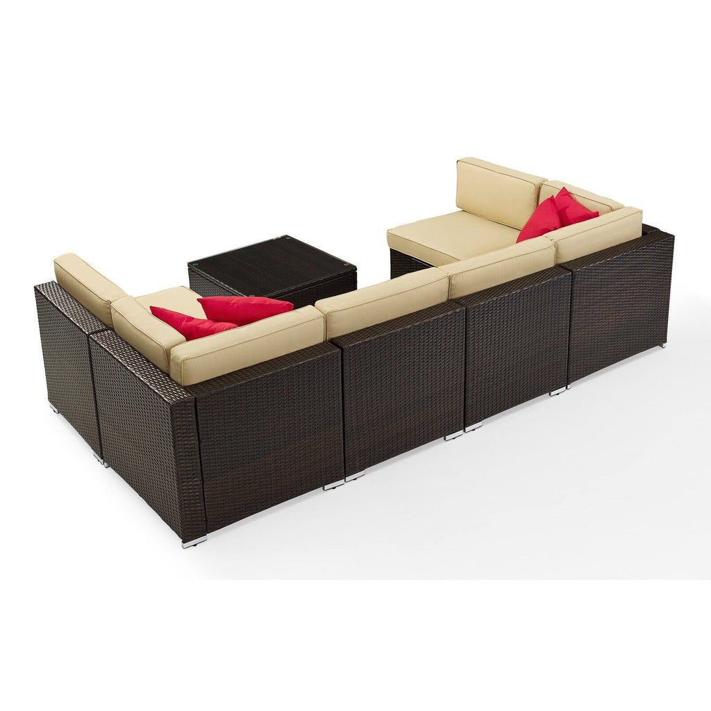Brown 7 Piece Patio Sectional Set H97216
