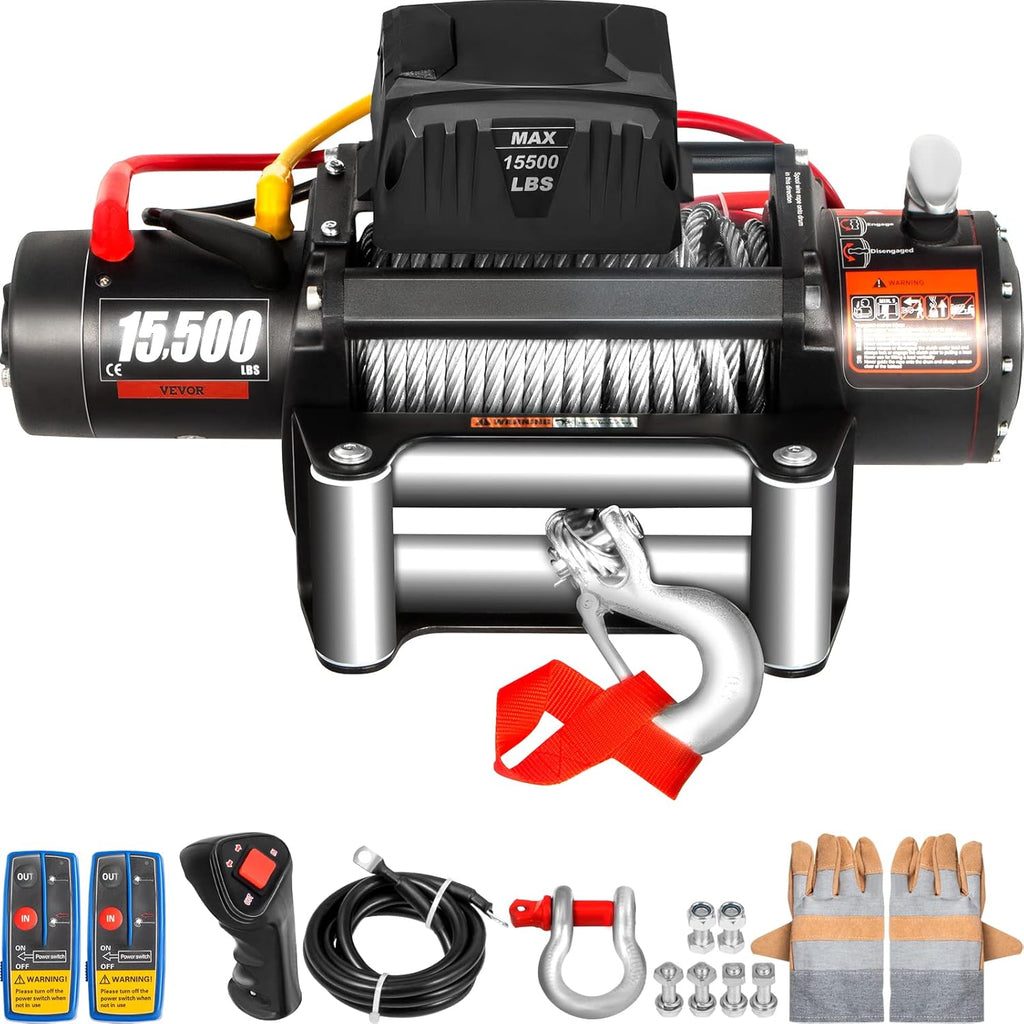 15500lb 12V Electric Winch with Wireless Remote Control K451071