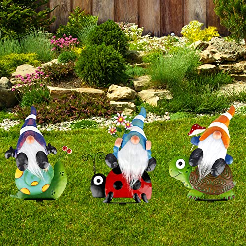 12 Inch Metal Garden Gnome Stakes 4 Pack E605