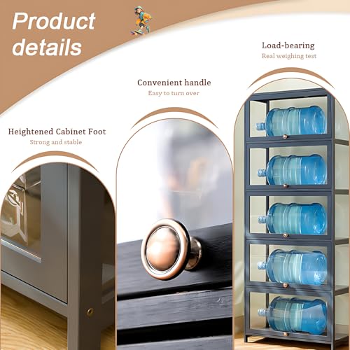 5-Tier Acrylic Glass Door Display Cabinet W4815