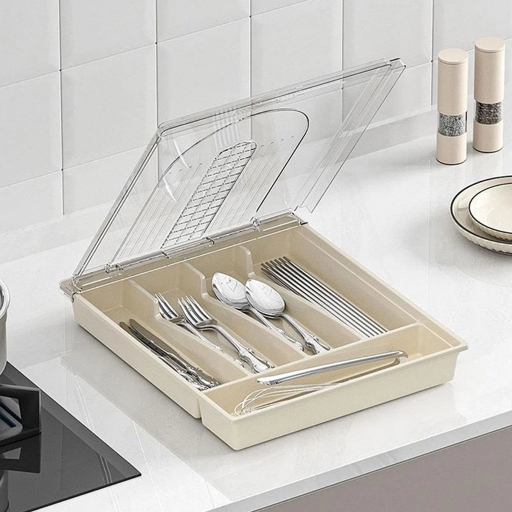 Plastic Cutlery and Flatware Storage Box with Lid D973080