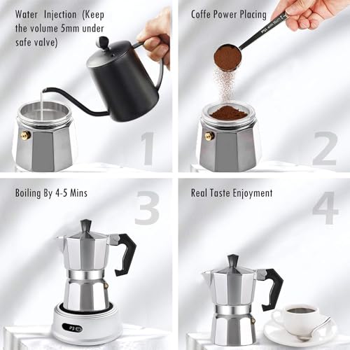 Silver 3 Cup Stovetop Espresso Maker H957342