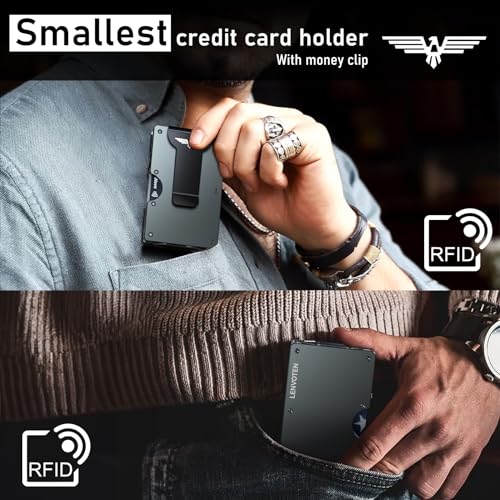 Matte Black Slim RFID Blocking Front Pocket Wallet Y122443