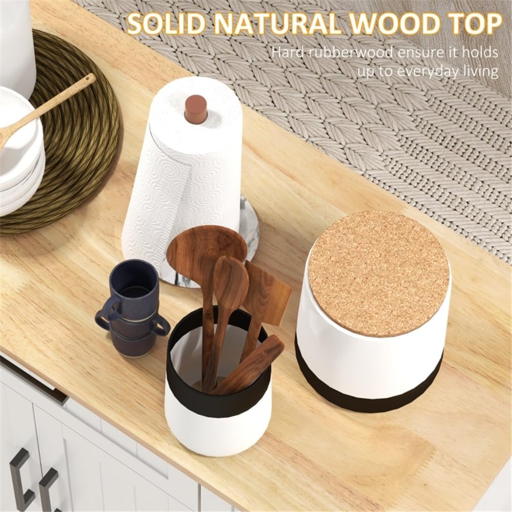 White Rolling Kitchen Island with Solid Wood Drop Leaf L252975